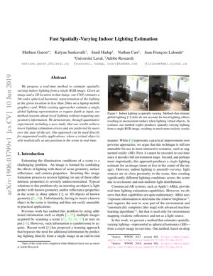 PDF Document Cover - Fast Spatially-Varying Indoor Lighting Estimation from a Single RGB Image