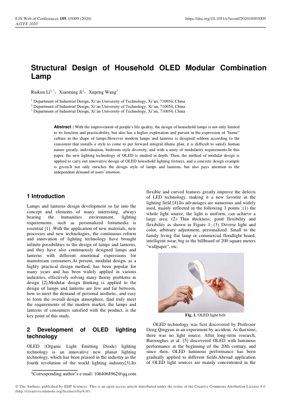 PDF Document Cover - Structural Design of Household OLED Modular Combination Lamp: Analysis and Insights